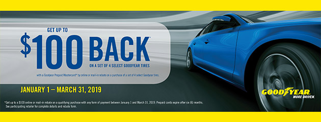 Goodyear - Up to $100 Back on Select Tires