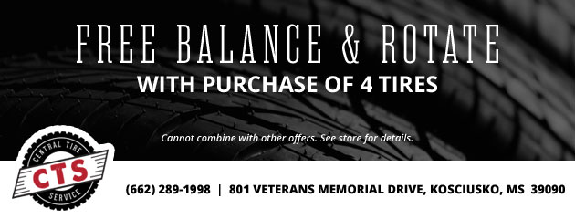 Free Balance and Rotate With Purchase of 4 Tires