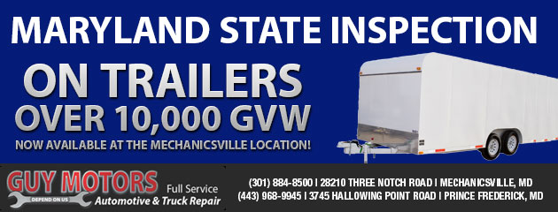 Maryland State Inspection on Trailers over 10,000 GVW