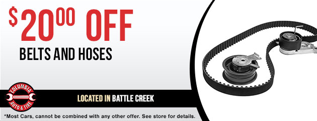 $20 OFF belts and hoses