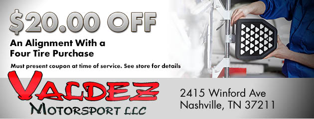 $20 Off an Alignment with a Four Tire Purchase
