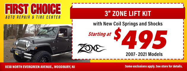 Zone Offroad 3-inch lift kit special for $1095