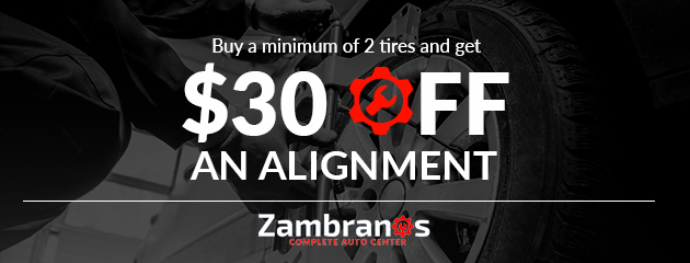 Buy a minimum of 2 tires and get $30 off an alignment