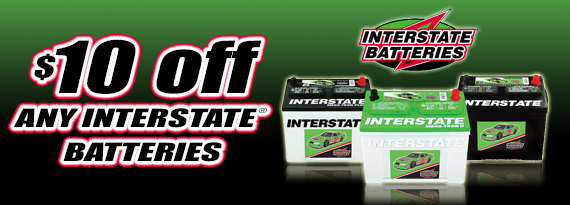 $10 off any Interstate Batteries