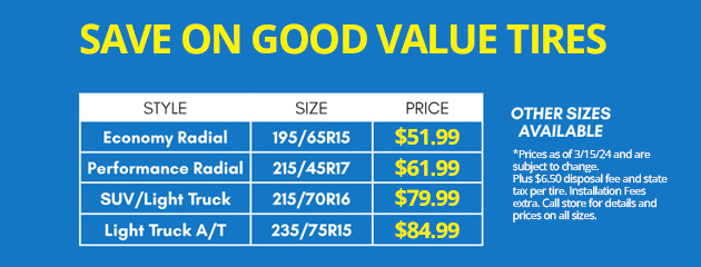 Save On Good Value Tires