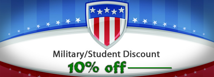 10% Military/Student Discount
