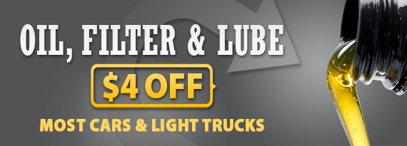 Oil, Filter & Lube $4 off