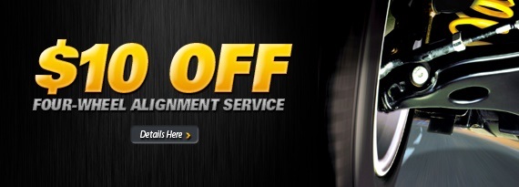 $10 Off Four-Wheel Alignment Service