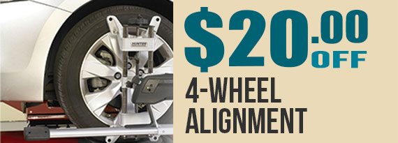 $20 Off 4-Wheel Alignment