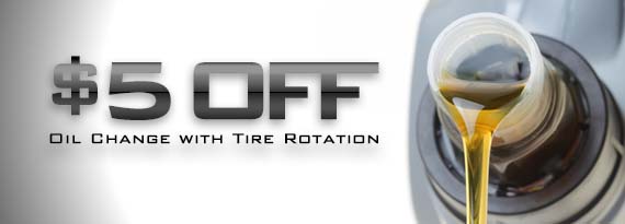 $5 Off Oil Change with Tire Rotation