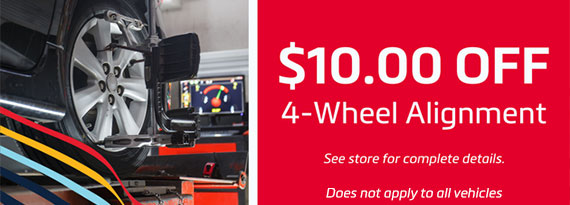 $10 Off Any Four Wheel Alignment