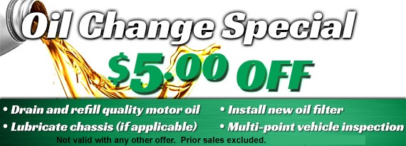 $5 Off Oil Change Special