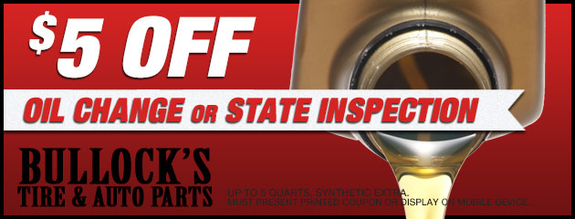 $5 Off Oil Change or State Inspection