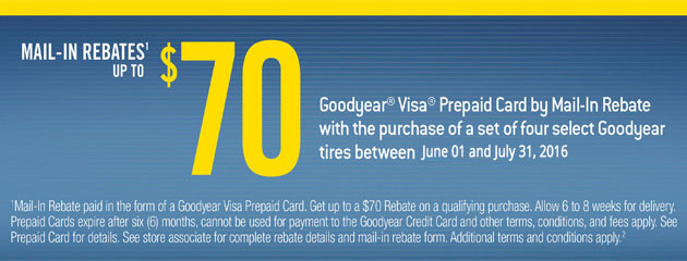 Goodyear Tire Rebate Get up to $70