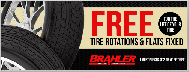  Free Tire Rotations & Flats fixed for the LIFE of your tire
