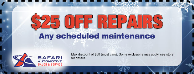 25% off any scheduled maintenance.