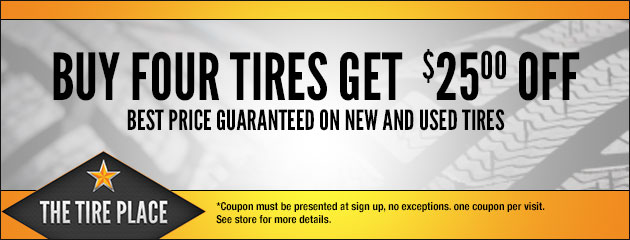 $25.00 Off 4 Tires