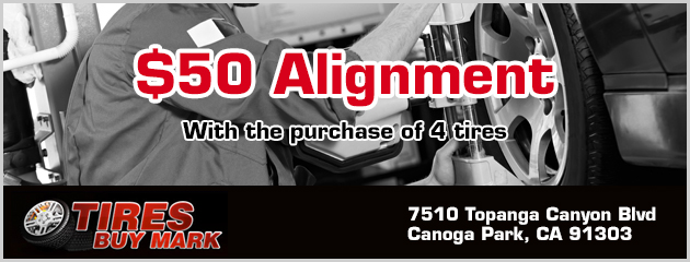 $50 Alignment with the purchase of 4 tires