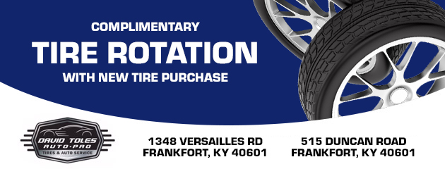 Complimentary tire rotation with new tire purchase