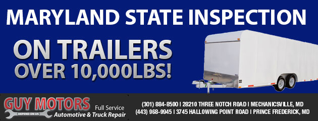 Maryland State Inspection on Trailers over 10,000lbs!