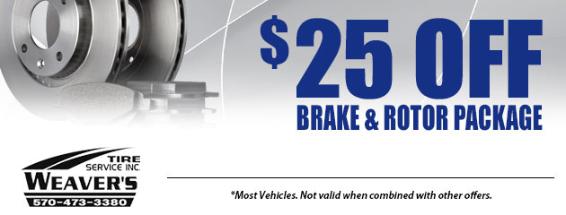$25.00 Off Brake & Rotor Package 