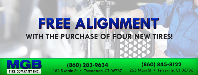 Free alignment with the purchase of four new tires!