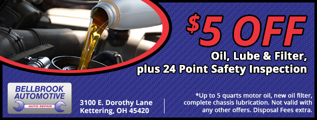 $5 Off Oil, Lube, & Filter plus 24 Point Saftey Inspection