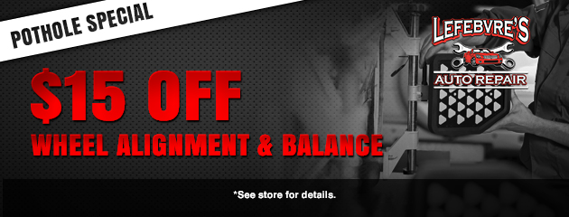 $15 Off Wheel Alignment and Balance