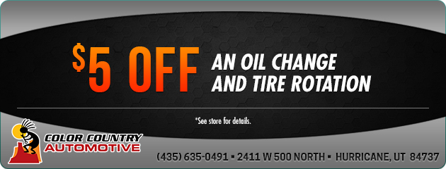 $5 off an Oil Change & Tire Rotation
