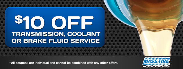 $10 Off Transmission, Coolant or Brake Fluid Service