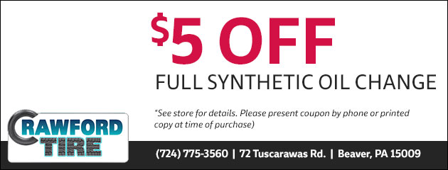 $5.00 Off Full Synthetic Oil Change Special