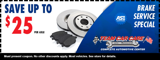 Save Up To $25 Per Axle Brake Service