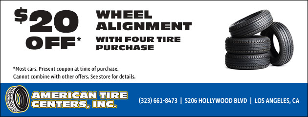 $20 Off Wheel Alignment with tire purchase