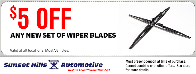 $5 OFF Any New Set of Wiper Blades