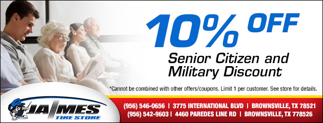 10% Off Senior Citizen and Military Discount 