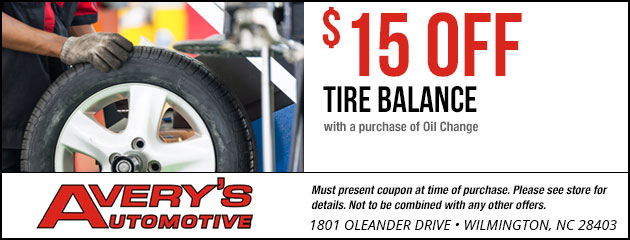 $15 Off Tire Balance with Oil Change Purchase