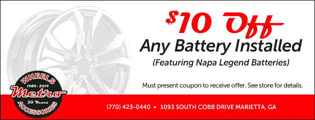 $10 OFF ANY BATTERY