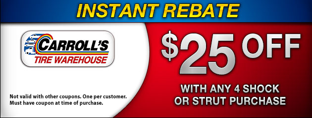 Instant Rebate on Shocks & Struts