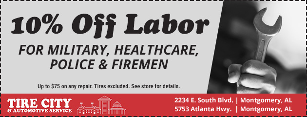 10% Off Labor for Military, Healthcare, Police and Firemen