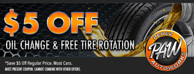 $5 Off Oil Change & Free Tire Rotation