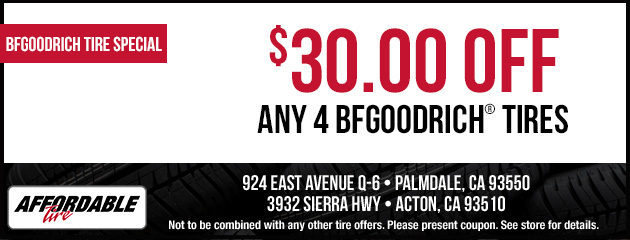 $30 Off Any 4 BFGoodrich Tires