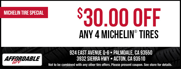 $30 Off Any 4 Michelin Tires
