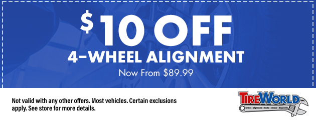 $10 OFF 4-Wheel Alignment 