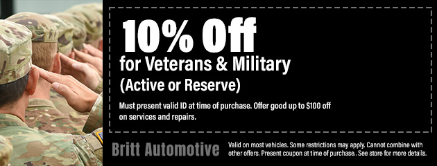 10% Off for Veterans & Military
