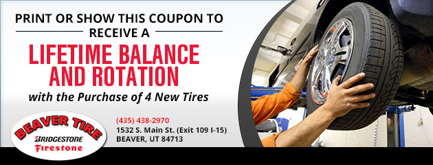 Lifetime Balance and Rotation with purchase of four new tires!