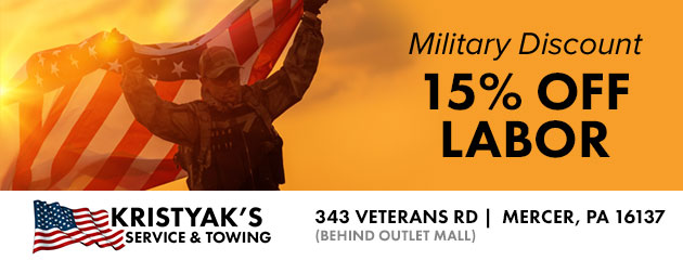 Military Discount 15% Off Labor