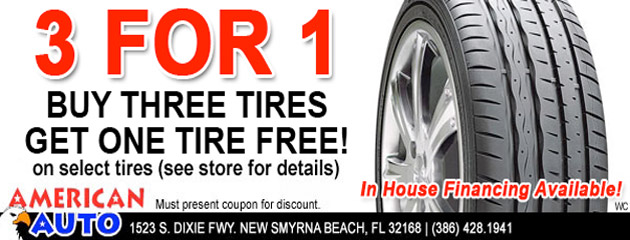 Buy 3 Select Tires and Get 1 Free