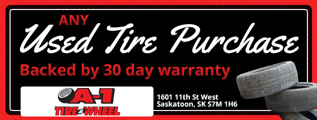Any Used Tire Purchase backed by 30 day warranty