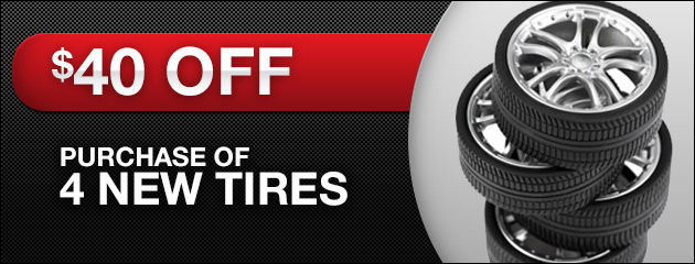 $40 off purchase of a set of 4 new tires