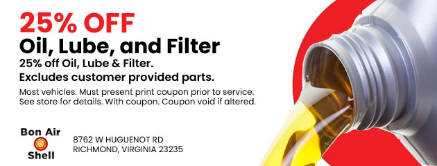 25% Off Lube, Oil, and Filter